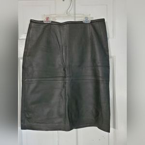 Massimo Black Genuine Lambskin Leather Pencil Skirt 12